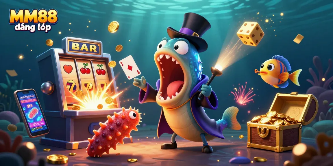 Watch the 3D deep-sea characters enjoy MM88 đăng nhập with vibrant visuals and casino excitement.