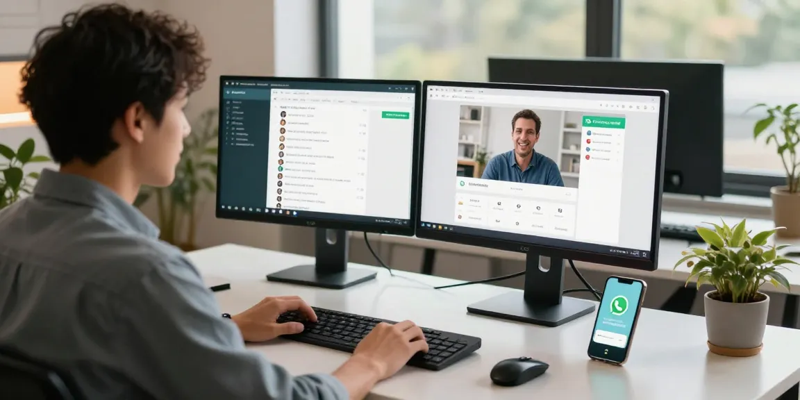 Using WhatsApp網頁版 on a desktop setup for seamless communication