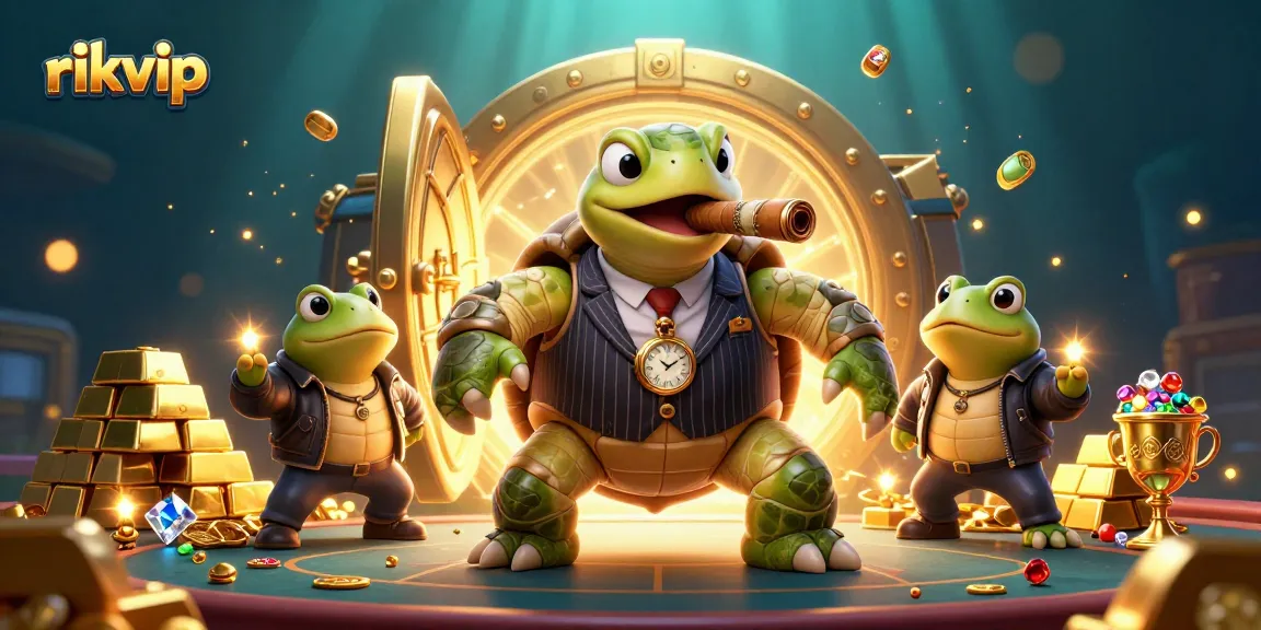 Engage in exciting gameplay at rikvip with vibrant scenes featuring a snapping turtle in a casino setting.