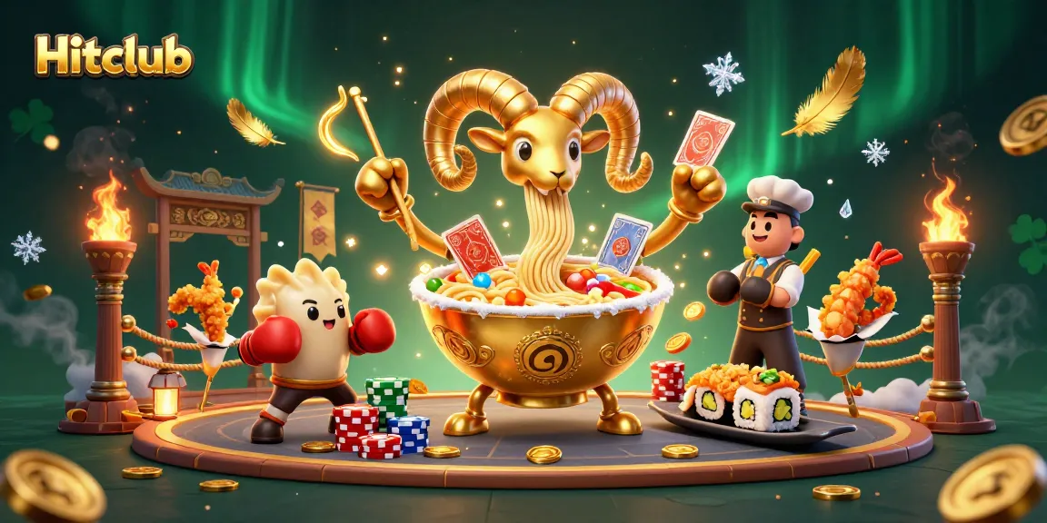 Engage with Hitclub's dynamic 3D characters and casino excitement, showcasing various gaming elements in a vibrant scene.