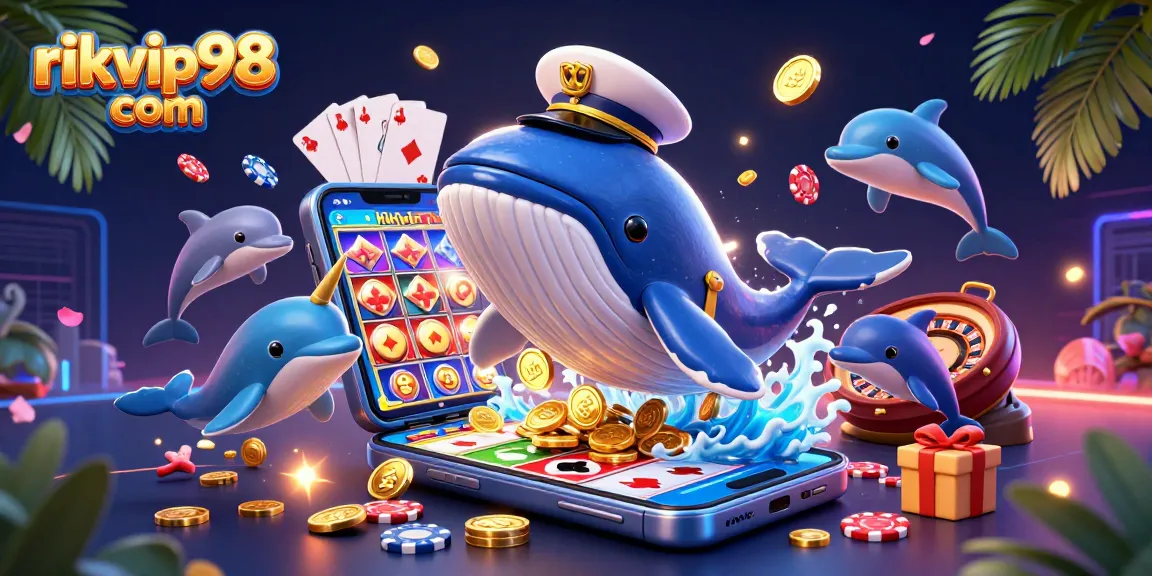 Experience thrilling jackpots at rikvip98 com with vibrant slots and playful sea creatures on a dynamic gaming scene.